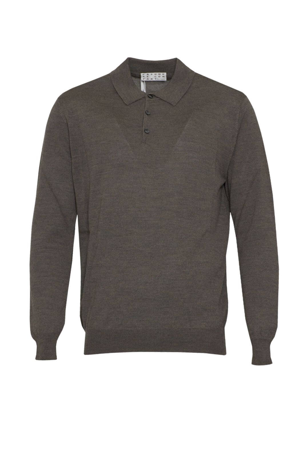 Polo da uomo Cashmere e Company in lana rasata a tinta unita fronte