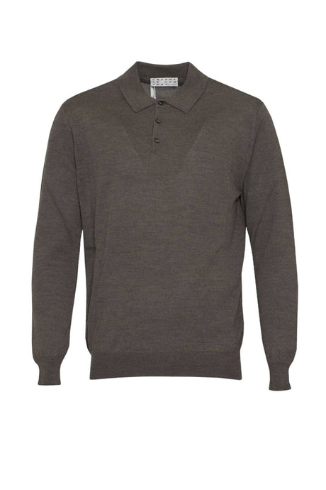 Polo da uomo Cashmere e Company in lana rasata a tinta unita fronte