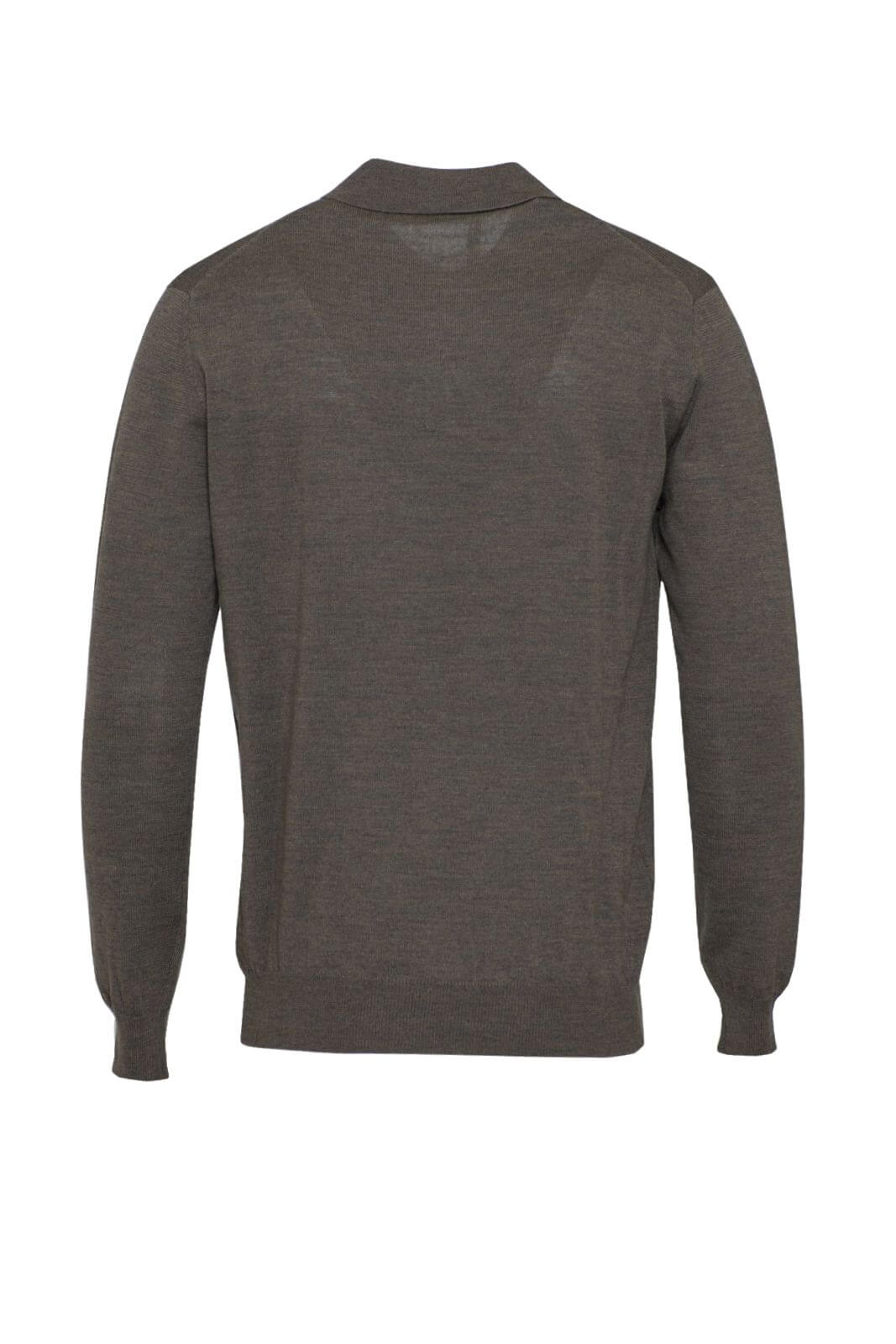 Polo da uomo Cashmere e Company in lana rasata a tinta unita retro