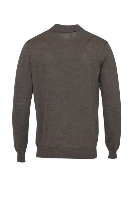 Polo da uomo Cashmere e Company in lana rasata a tinta unita retro