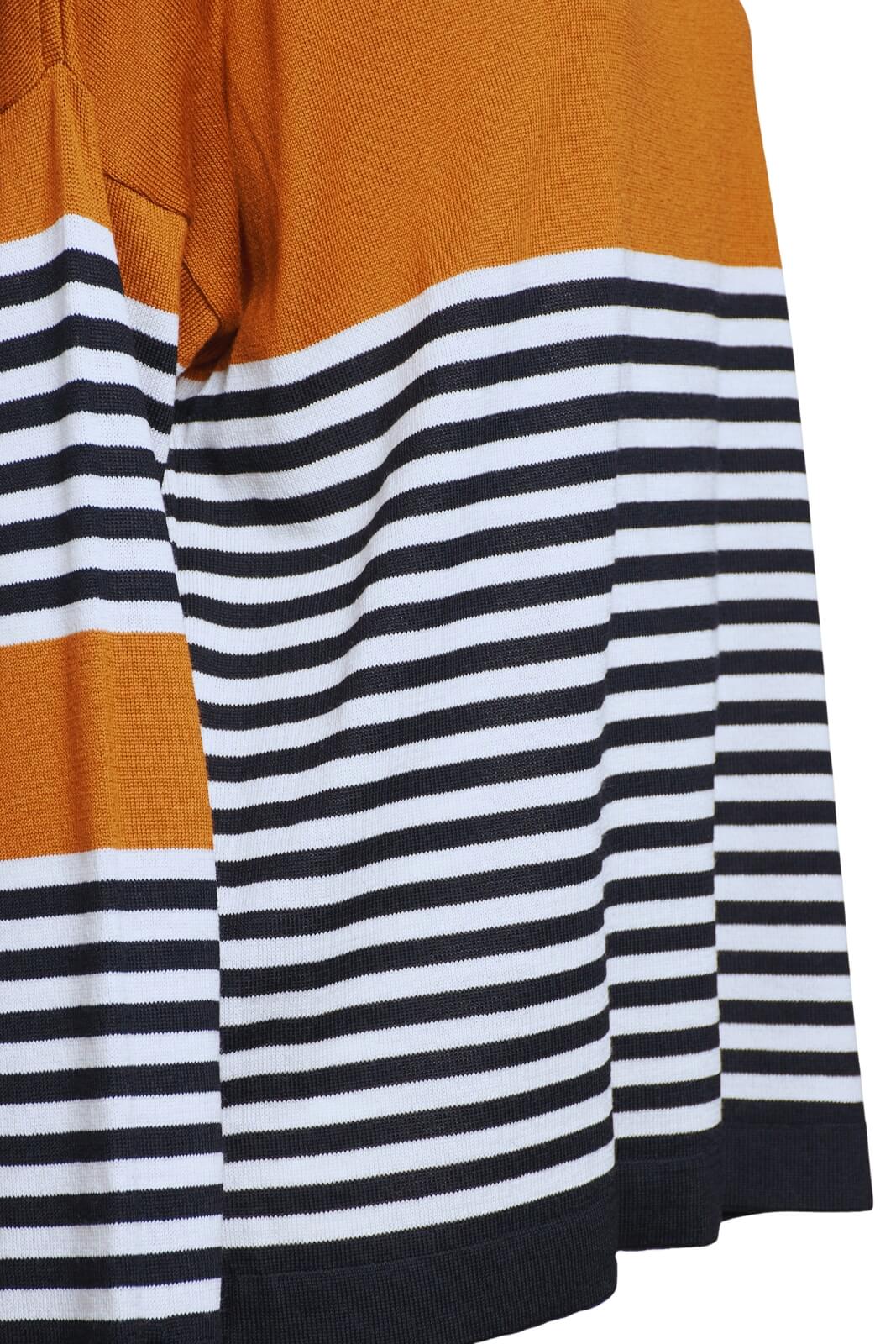 Maglia donna girocollo rigata dettaglio