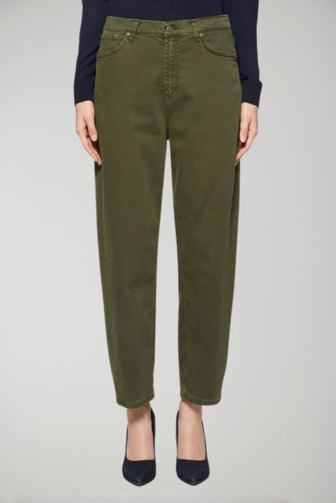Dondup pantaloni donna Bessie loose in cotone e lyocell