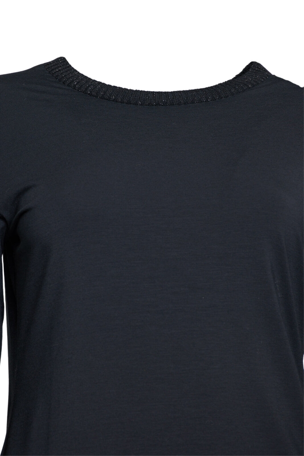 Maglia donna in jersey con lurex dettaglio