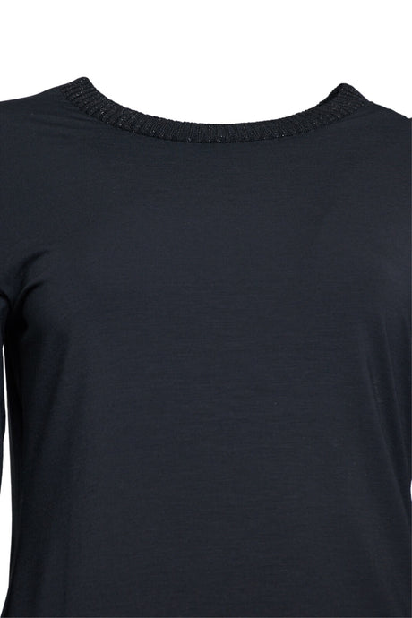 Maglia donna in jersey con lurex dettaglio