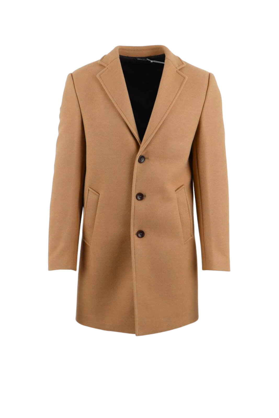 Cappotto da uomo Daniele Alessandrini in panno monopetto fronte