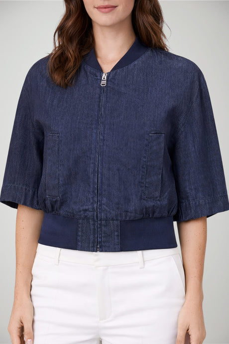 Bomber da donna Dondup in denim con zip centrale