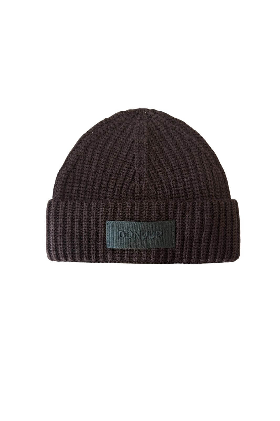Dondup Cappello Uomo a coste con patch / Dark Chocolate