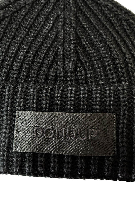 Dondup Cappello Uomo a coste con patch / Nero