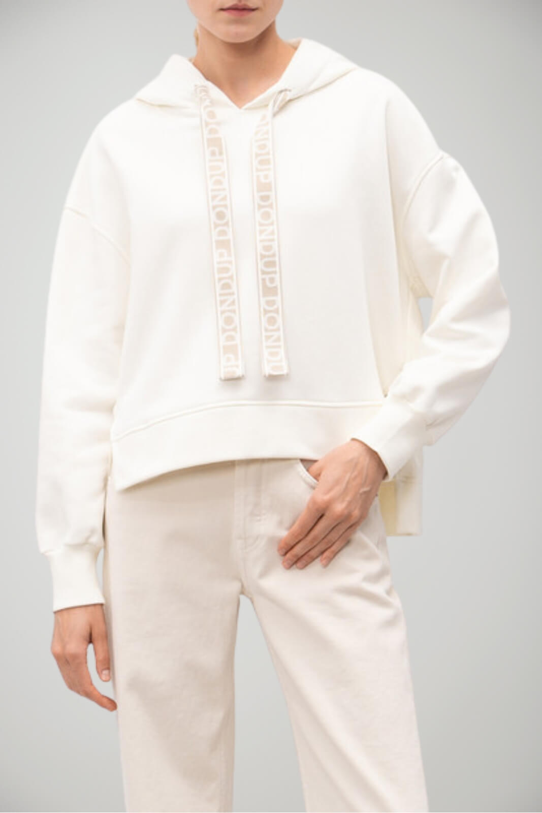 Felpa da donna over Dondup con cappuccio e coulisse fronte 1