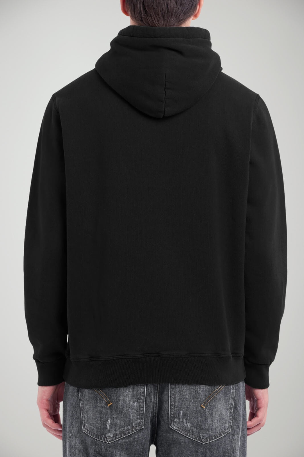 Felpa da uomo Dondup over fit con stampa e cappuccio retro