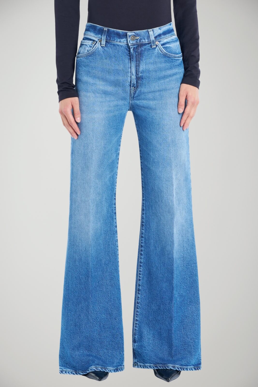 Jeans da donna Dondup Amber wide leg fronte 1