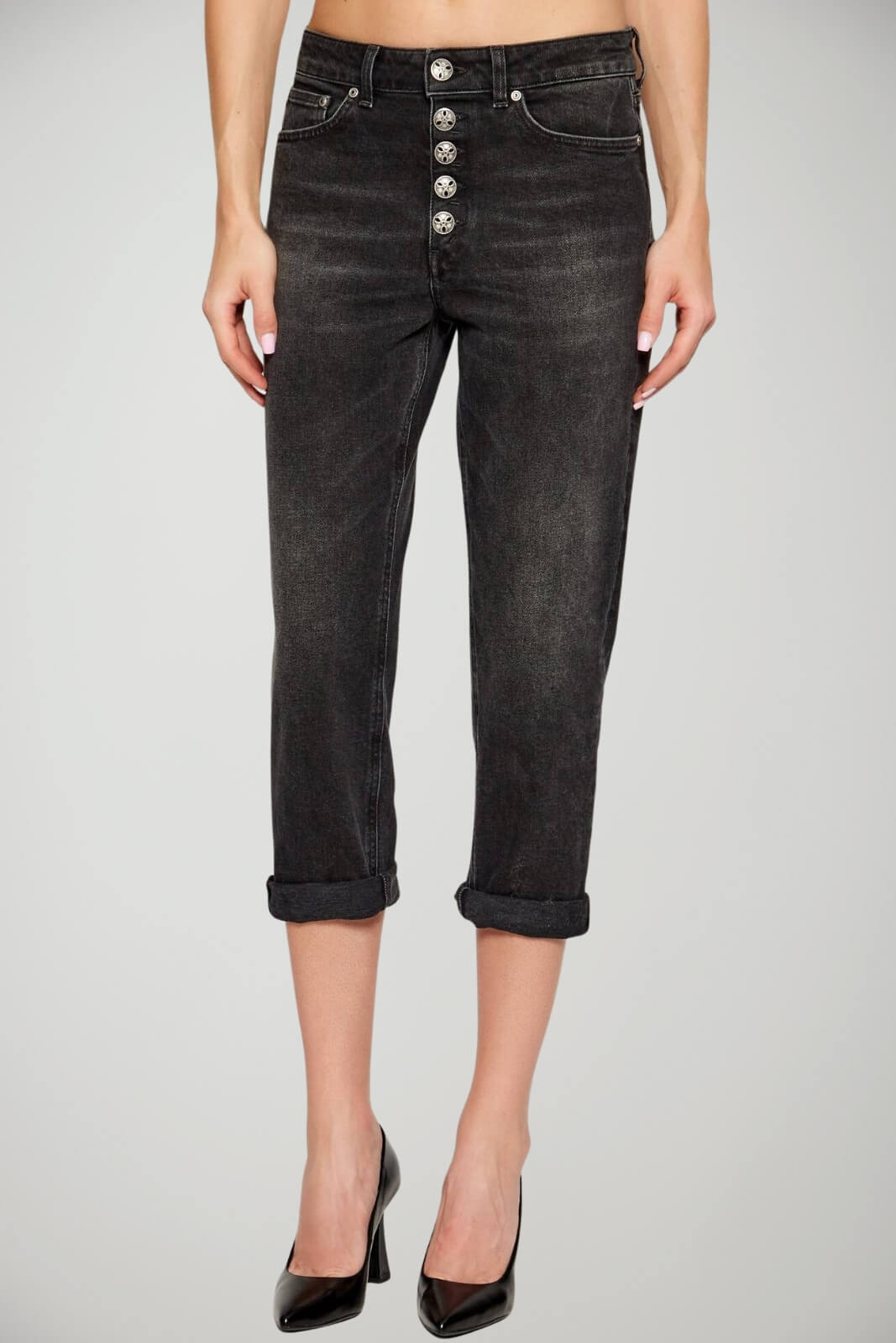 Jeans da donna Dondup cinque tasche Koons loose fit fronte 1