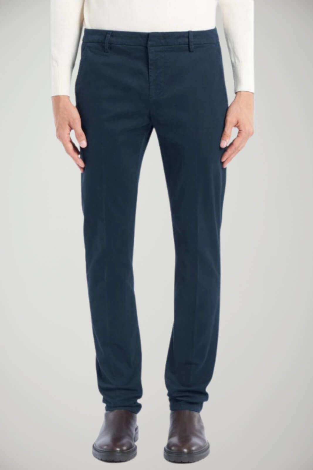 Pantaloni chino da uomo Dondup Spiritissimo in gabardina fronte 1