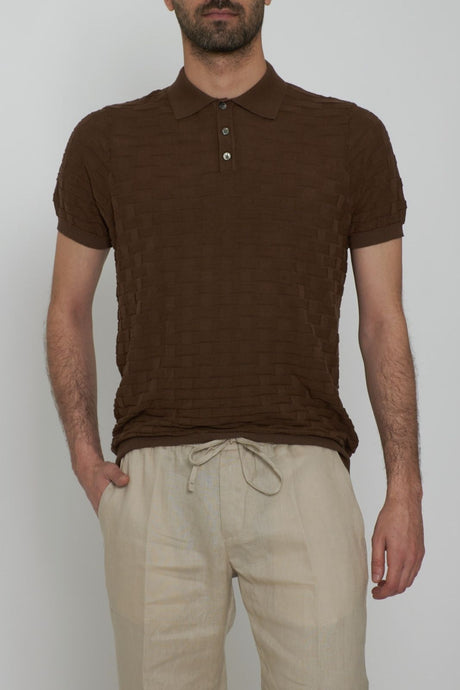 Cashmere Company men's polo in yarn