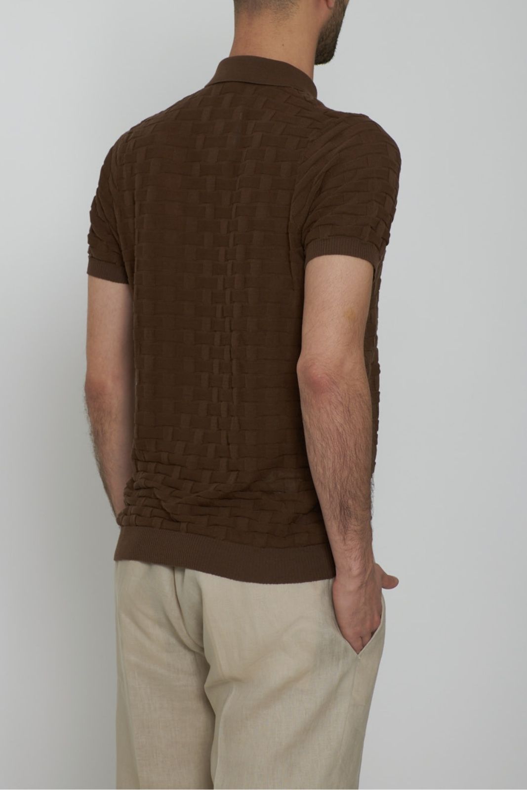 Cashmere Company men's polo in yarn