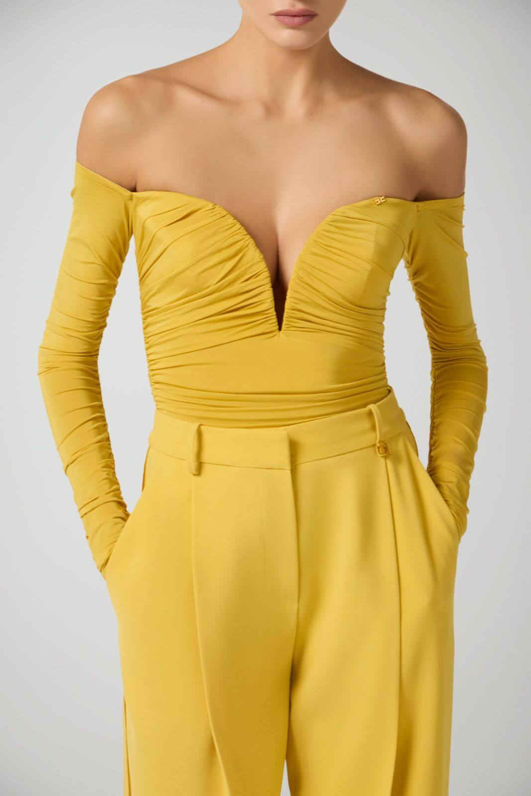 Elisabetta Franchi Body Donna in crepe con drappeggi