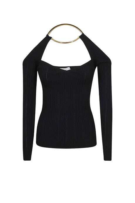 Elisabetta Franchi Maglia Donna scollo americano con dettaglio gioiello