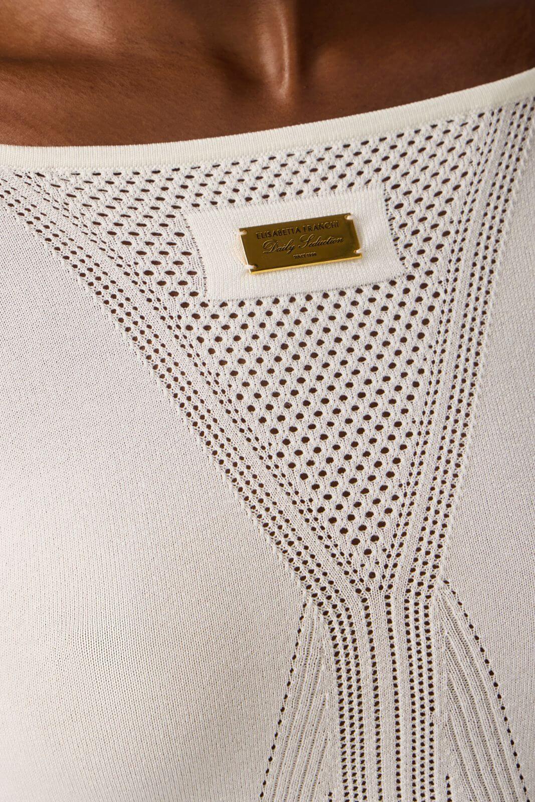 Elisabetta Franchi Maglia Donna traforata con maniche a 3/4
