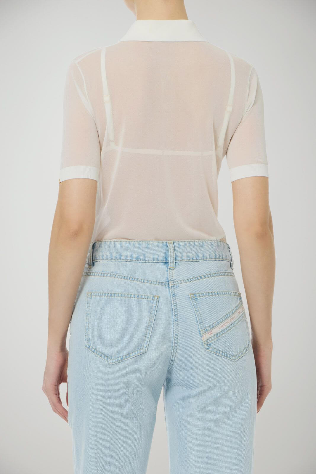 Elisabetta Franchi Polo Donna in filo maniche corte