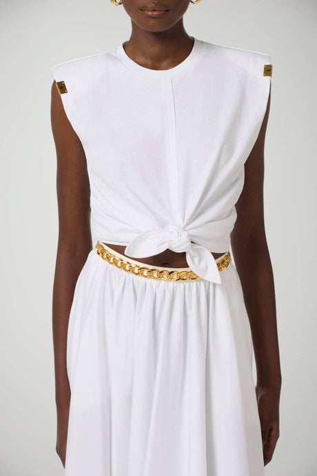 Elisabetta Franchi T-shirt Donna smanicata con nodo