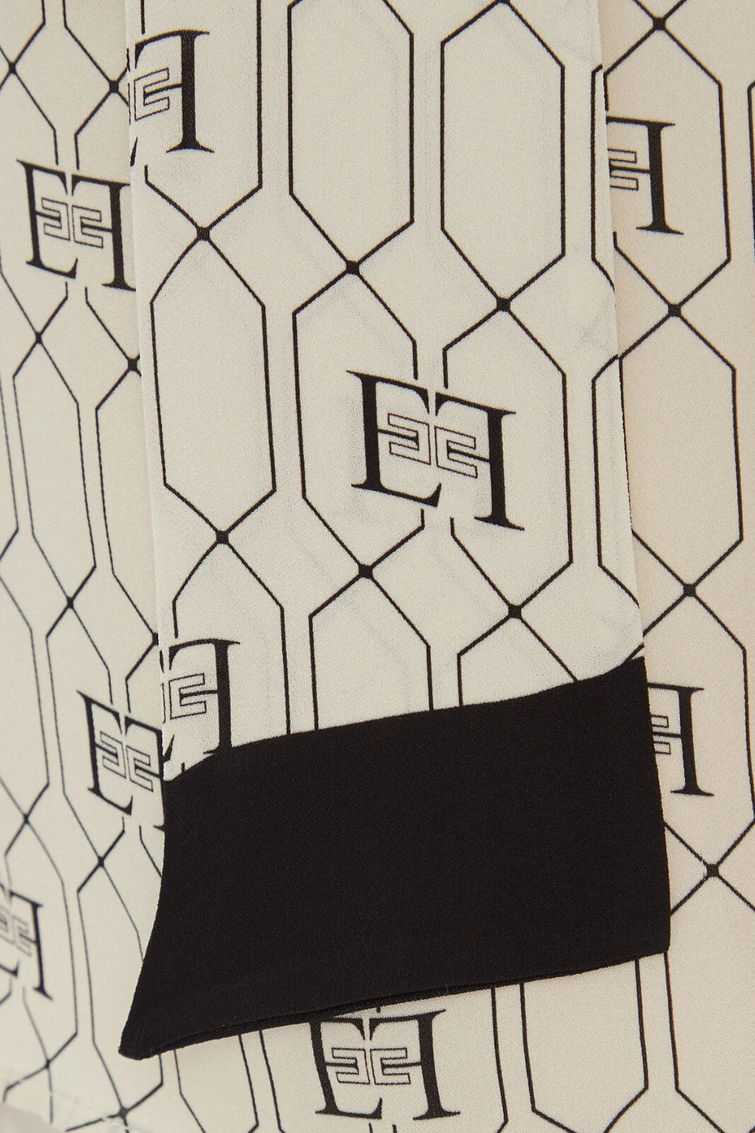 Blusa Elisabetta Franchi con stampa monogram e foulard dettaglio 1