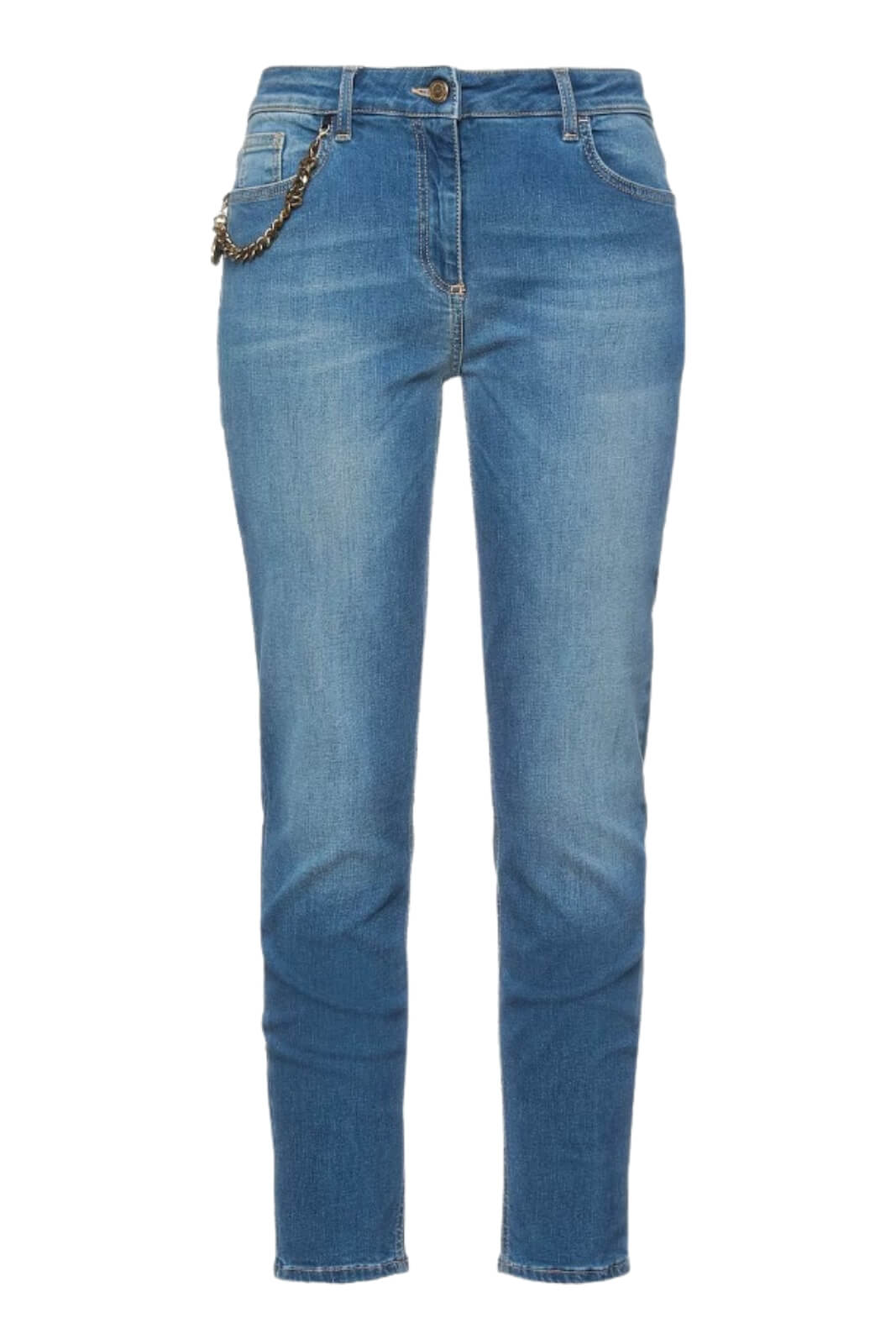 Jeans da donna Elisabetta Franchi con catena e charms fronte