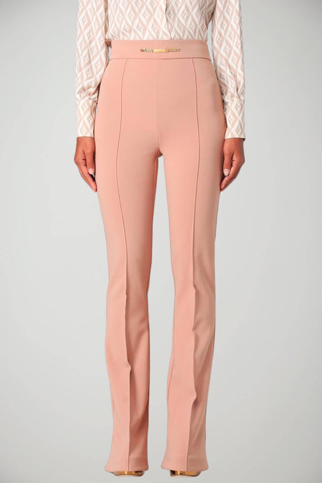 Pantaloni donna Elisabetta Franchi a palazzo con morsetto fronte 1