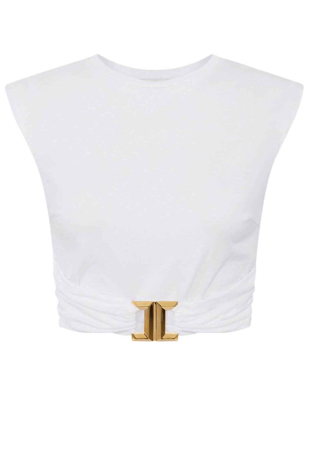 Elisabetta Franchi T-Shirt Donna smanicata con gioiello