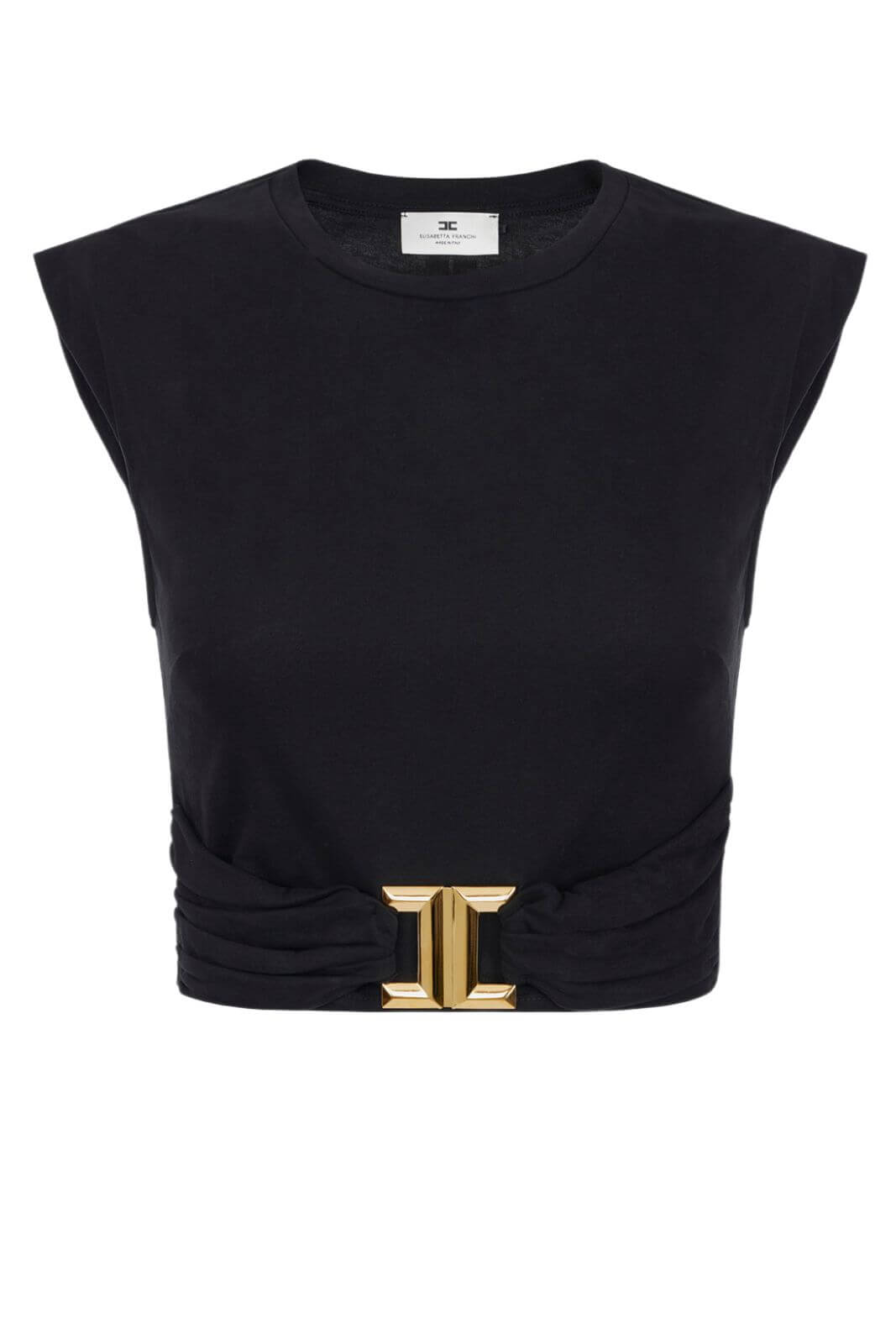 Elisabetta Franchi T-Shirt Donna smanicata con gioiello