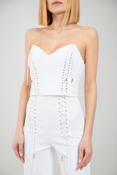 Top Donna Elisabetta Franchi con laccetti fronte 1