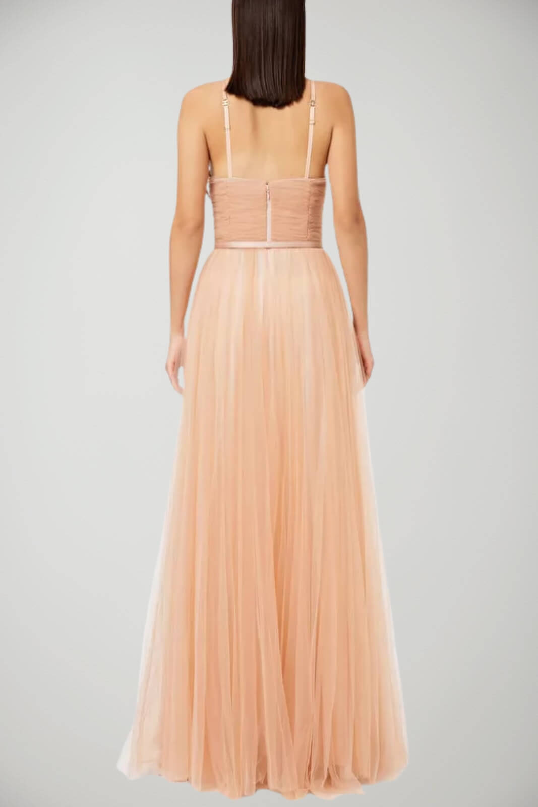 Abito lungo da donna Elisabetta Franchi in tulle con cintura