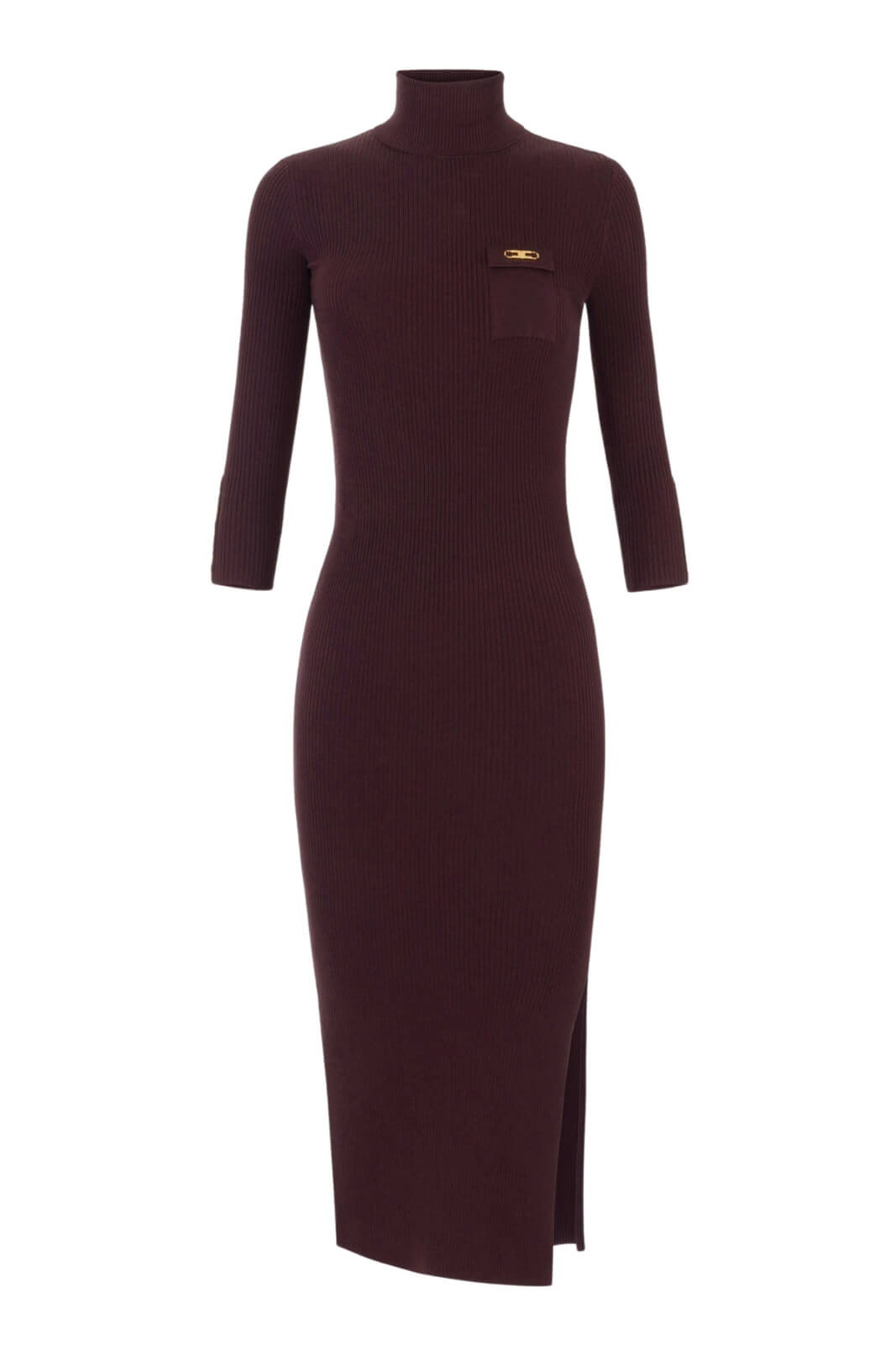 Abito da donna Elisabetta Franchi in maglia collo a dolcevita fronte