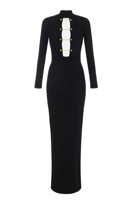 Abito da donna in viscosa Elisabetta Franchi lungo con gemelli fronte