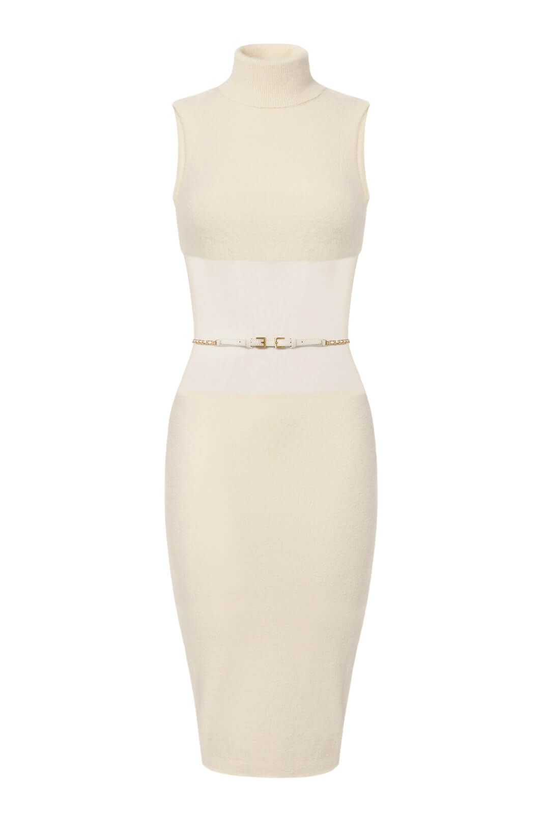 Abito da donna smanicato Elisabetta Franchi in maglia con cintura fronte