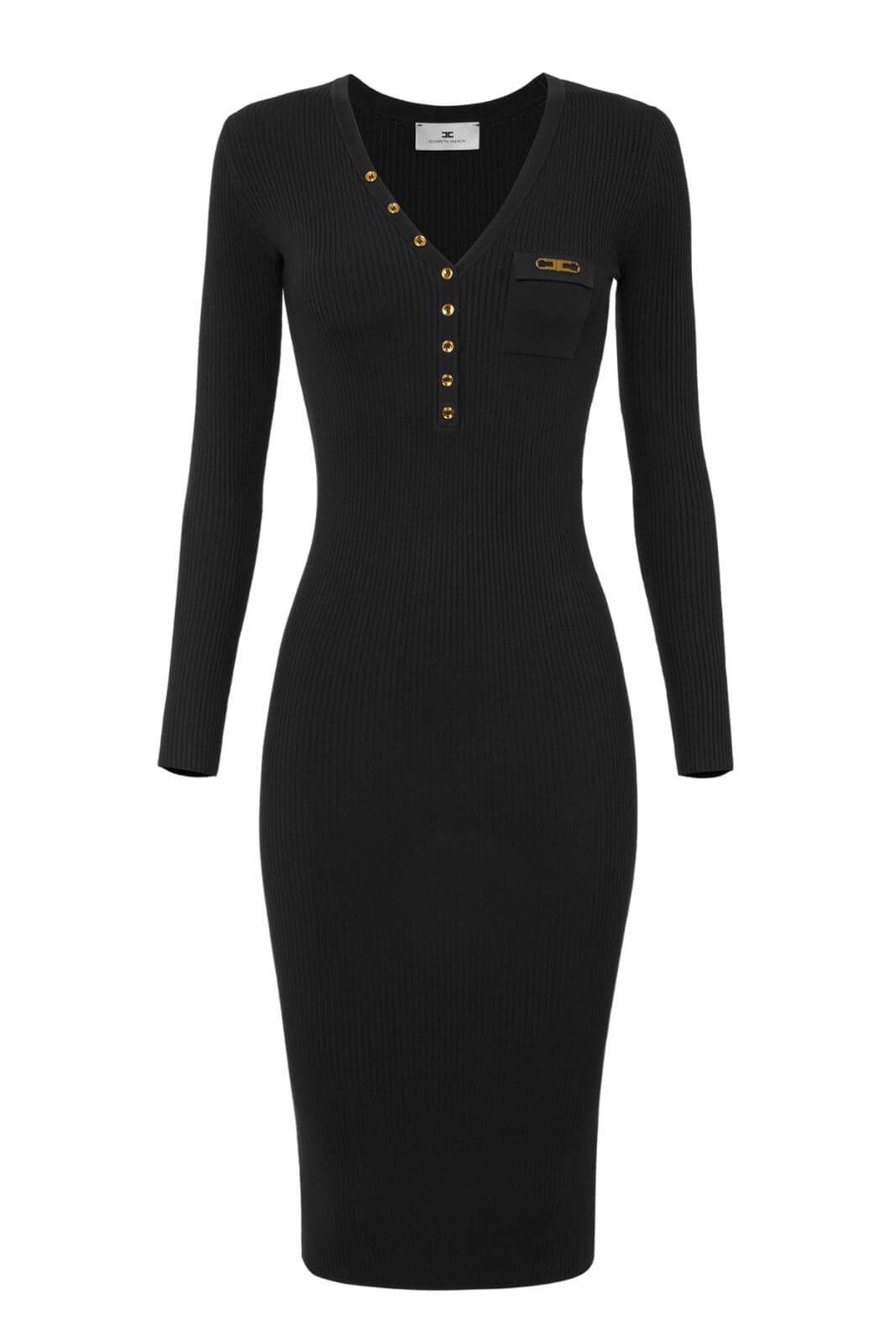 Abito da donna Elisabetta Franchi tubino in maglia a costine fronte
