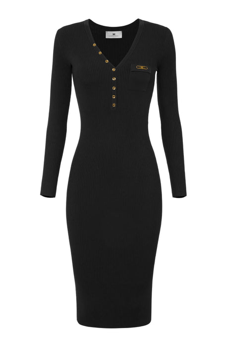 Abito da donna Elisabetta Franchi tubino in maglia a costine fronte