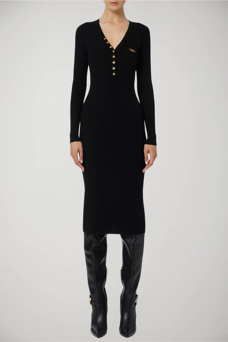 Abito da donna Elisabetta Franchi tubino in maglia a costine fronte 1