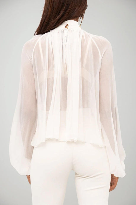 Elisabetta Franchi Blusa Donna in creponne con collo gioiello