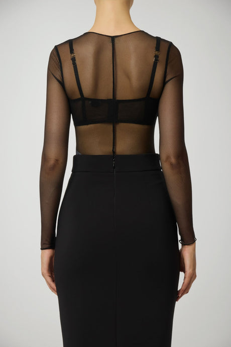 Body da donna Elisabetta Franchi in tulle con collana retro