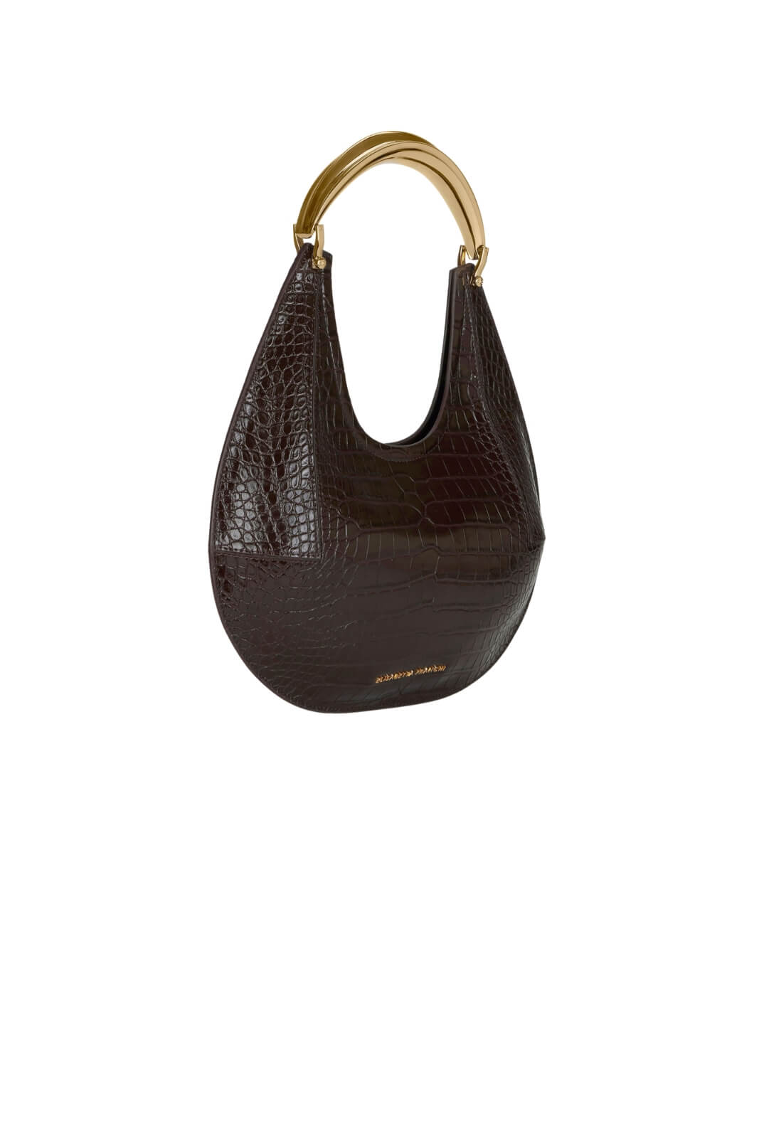 Borsa hobo da donna Elisabetta Franchi con manico dorato e stampa cocco lato