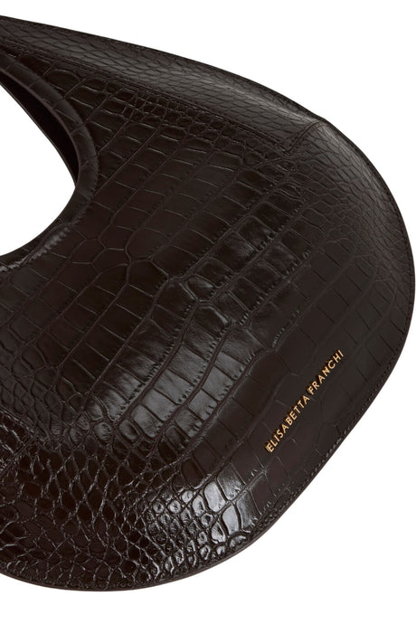 Borsa hobo da donna Elisabetta Franchi con manico dorato e stampa cocco dettaglio