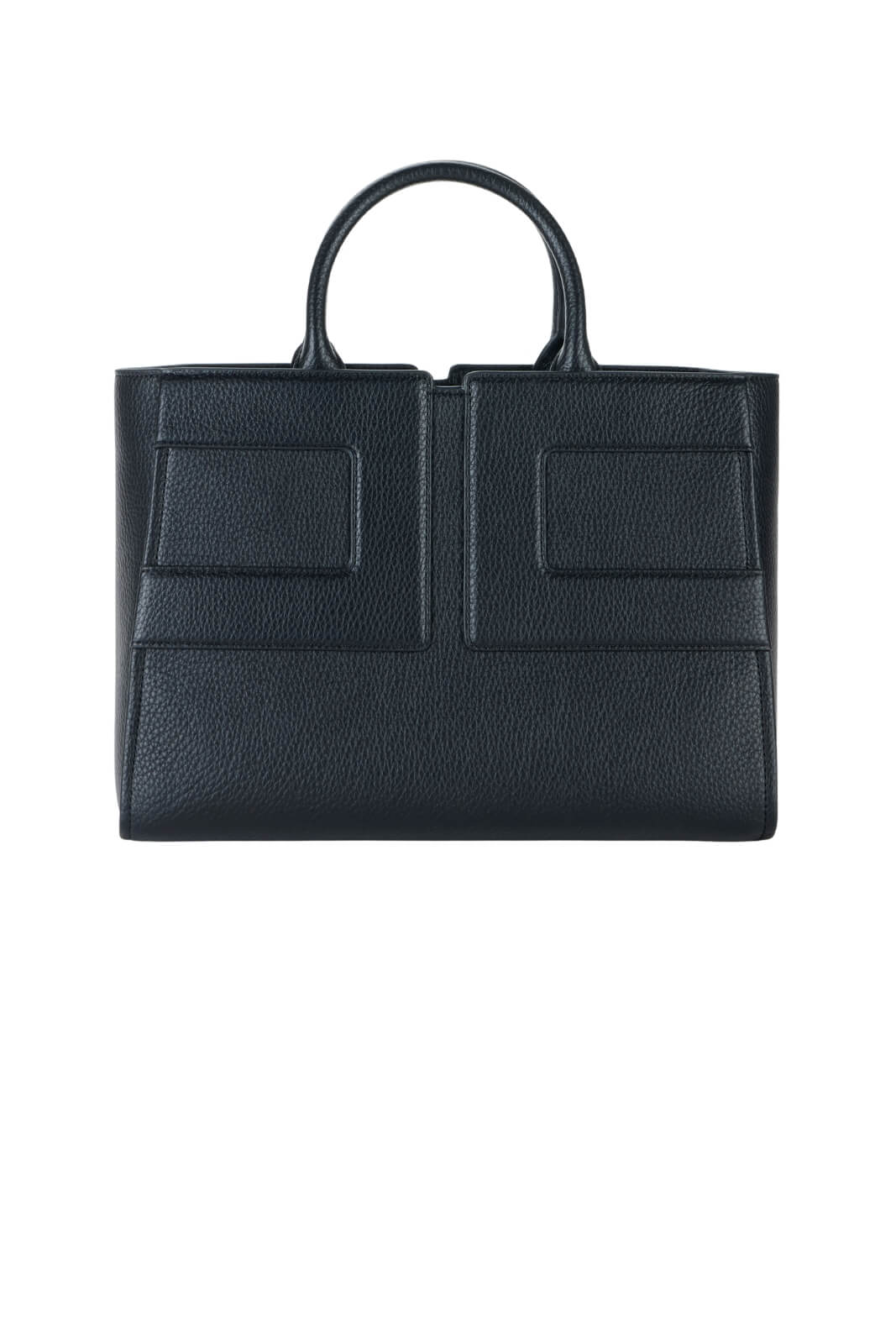 Borsa da donna Elisabetta Franchi shopper con maxi logo in ecopelle martellata fronte