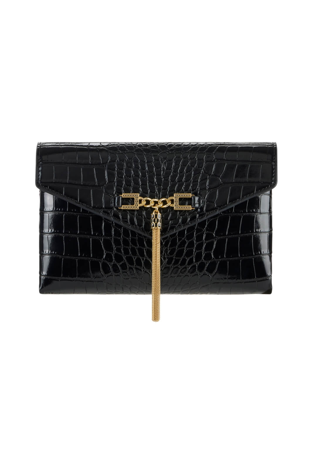 Borsa da donna di Elisabetta Franchi a tracolla in stampa cocco fronte