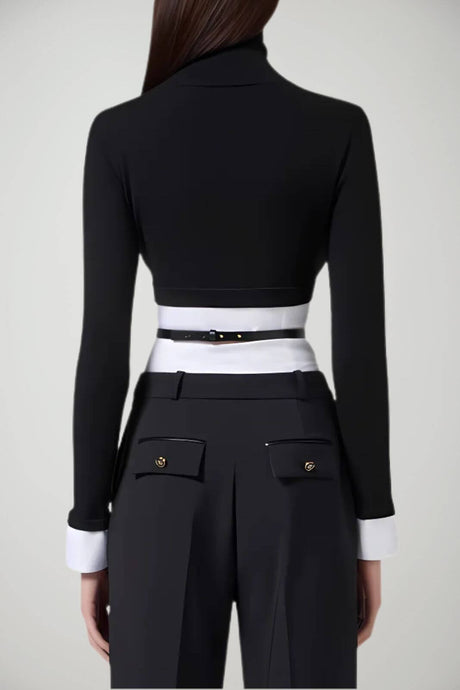 Elisabetta Franchi Women's Double-Cloth Sweater with Belt