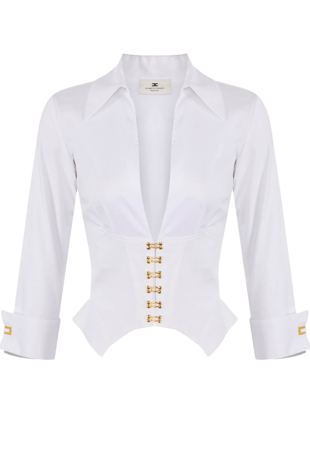 Camicia da donna Elisabetta Franchi con ganci in metallo fronte