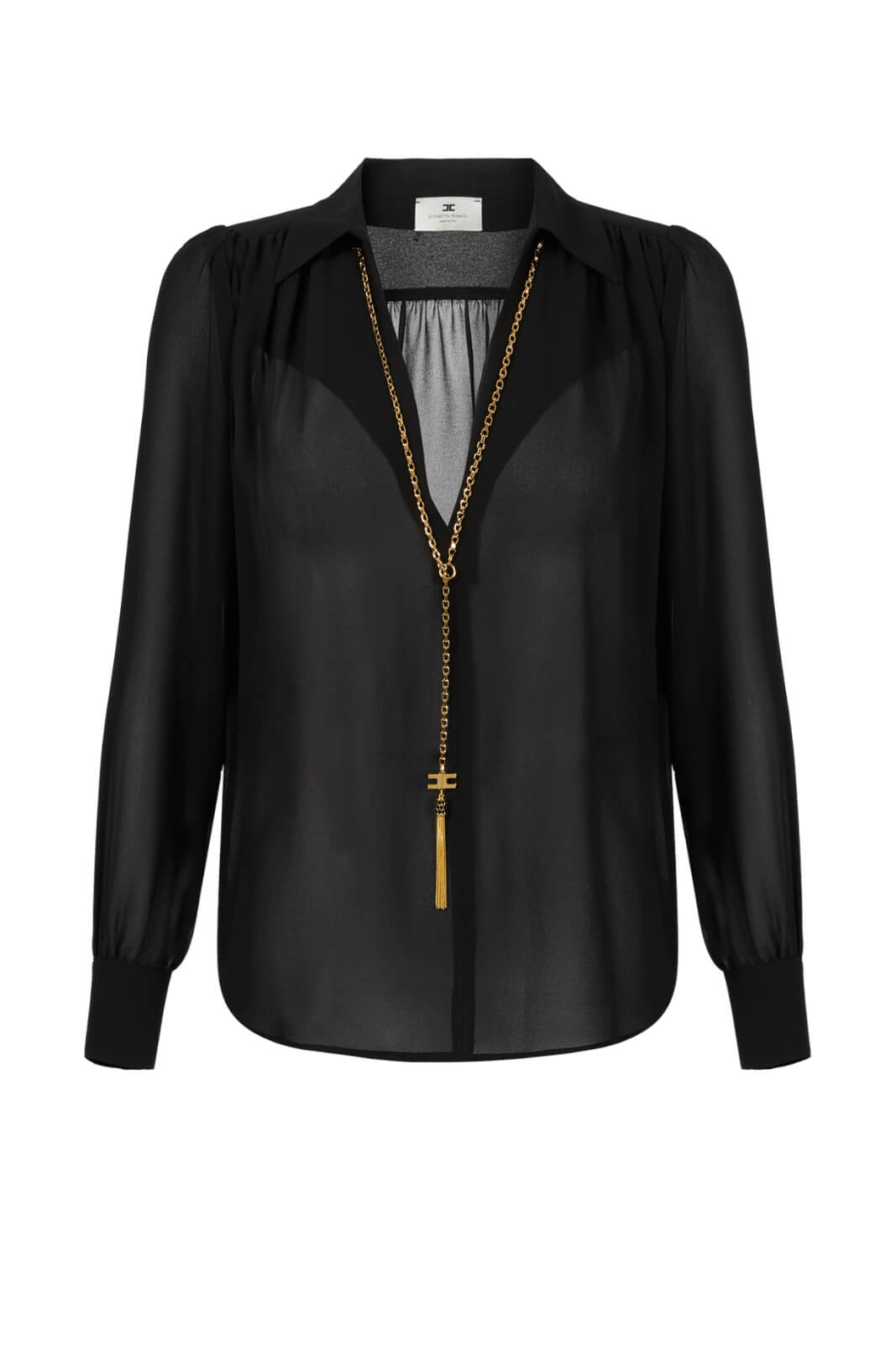 Blusa da donna Elisabetta Franchi in georgette con collana fronte
