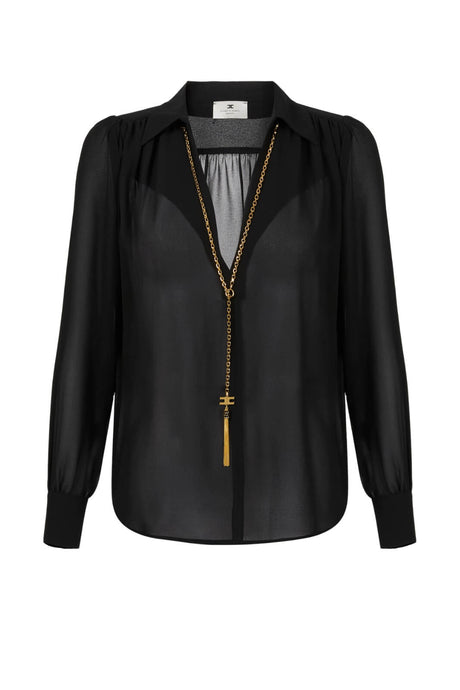 Blusa da donna Elisabetta Franchi in georgette con collana fronte