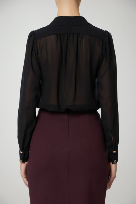 Blusa da donna Elisabetta Franchi in georgette con collana retro