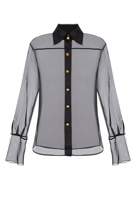 Camicia da donna Elisabetta Franchi in seta trasparente con bottoni fronte