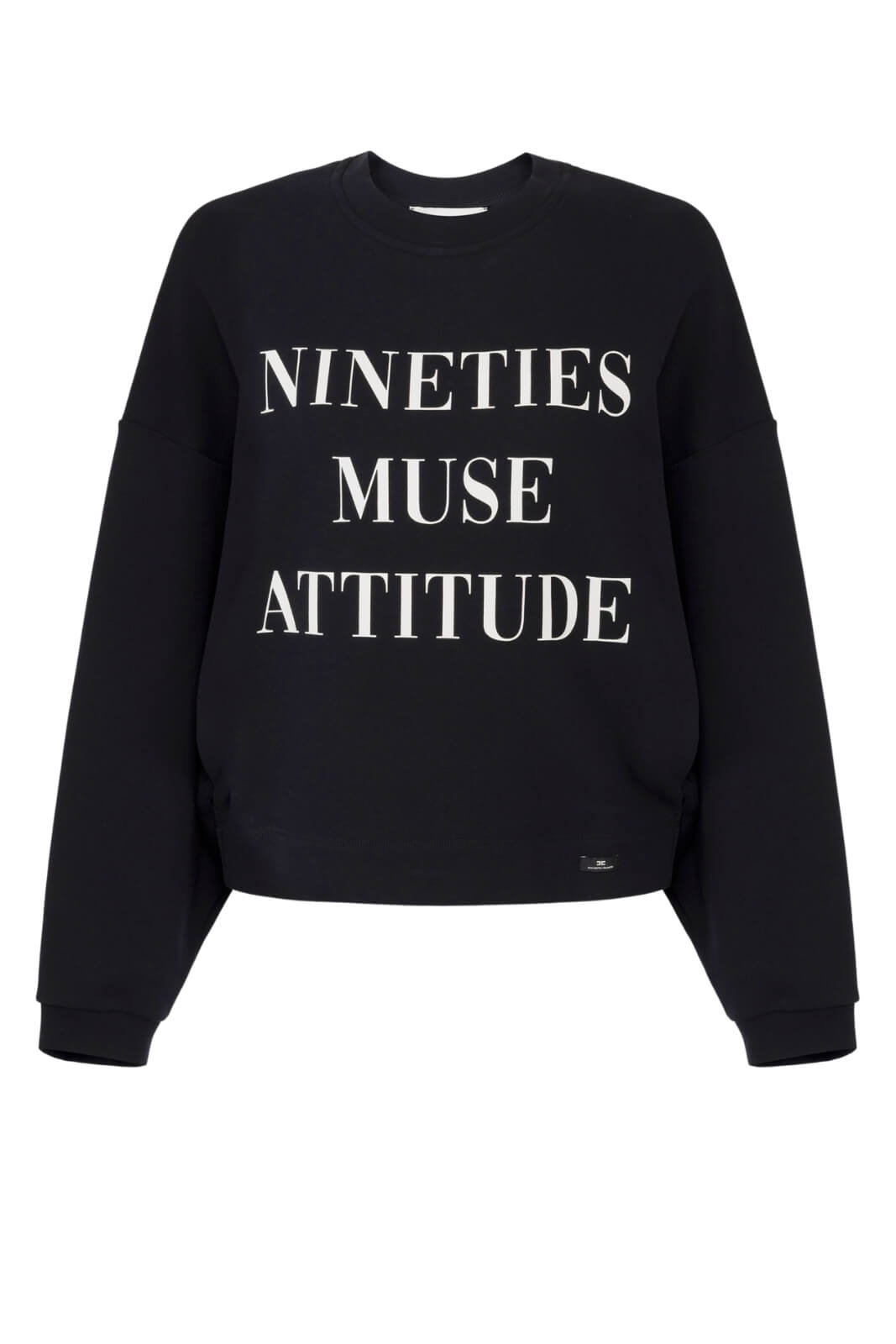 Felpa da donna Elisabetta Franchi a girocollo con maxi stampa lettering fronte